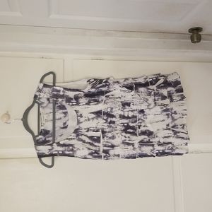 COLDWATER CREEK Layered Ruffle Tie Dye Tank Top Black and White Size medium